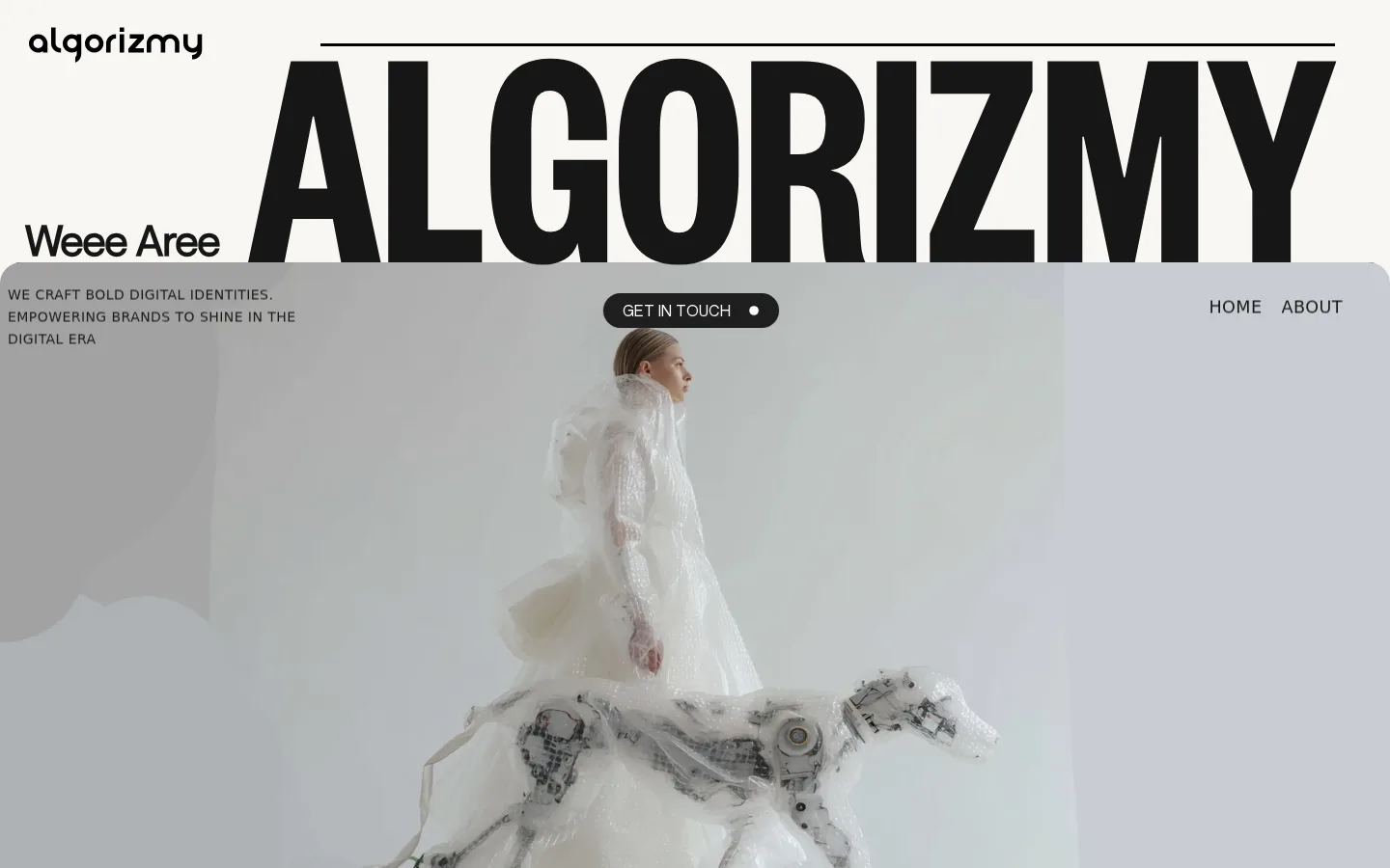 Public interface of Algorizmy: A Digital Studio Presence