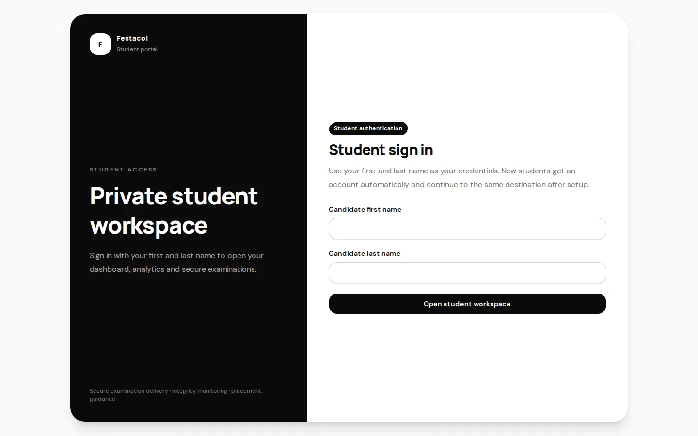 Public interface of Festacol: Examinations Schools Can Depend On