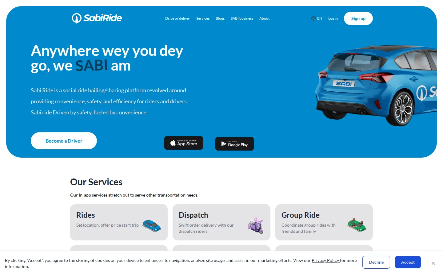 Public interface of SabiGo: The Engine Behind Sabi Ride
